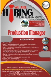 Production Manager Juli 2017